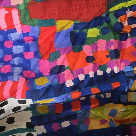 Colorful Abstract Button Up Cropped Shirt - Picture 4 of 5